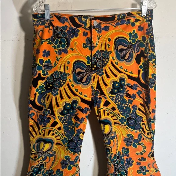 Free People Just Float On Printed Cord Flares Y2K